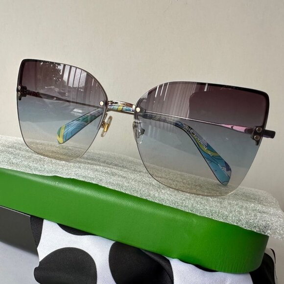 Kate Spade ARIELLA /G/S LKS 98 Gold Blue/Brown & Teal Gradient Lens Sunglasses - Picture 3 of 10